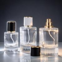 Flacon pulvérisateur de parfum rechargeable en verre transparent de 50 ml, flacon cosmétique anti-fuite à filetage pour échantillons