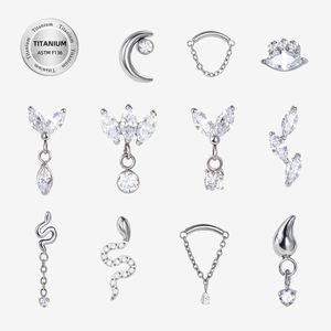 Toposh Groothandel Hypoallergene Hartvorm Bruiloft Verloving Titanium <span class=keywords><strong>Labret</strong></span> Stud Zirkoon <span class=keywords><strong>Piercing</strong></span> Sieraden Op Voorraad - Product Image 1