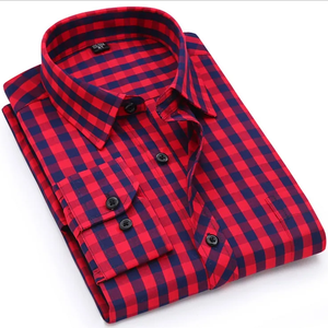 Venta al por mayor de camisas <span class=keywords><strong>a</strong></span> <span class=keywords><strong>cuadros</strong></span> con estilo para los hombres de alta calidad de algodón Spandex Casual azul Plaid <span class=keywords><strong>camisa</strong></span> de los hombres - Product Image 3