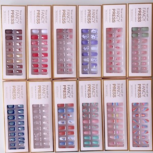 24 piezas hechas a mano a presión ataúd PVC <span class=keywords><strong>uñas</strong></span> artificiales cobertura completa 2XL estilo francés ABS precio al por mayor <span class=keywords><strong>uñas</strong></span> postizas - Product Image 5