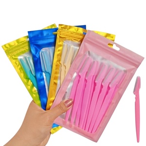 Lot de 12 rasoirs de sécurité portables pour sourcils, outils de maquillage, <span class=keywords><strong>coupe</strong></span>-poils pour le visage et les sourcils, vente en gros - Product Image 2