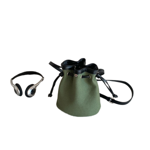 New Fashion Drawstring Pleated Bucket <b>Bag</b> with Polyester Lining High Quality Small Crossbody & Shoulder <b>Bag</b> for Women - Product Image 1