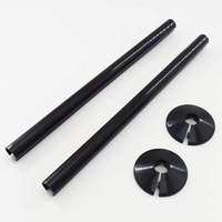 Cache-tuyaux de radiateur noir pour maison, lot de 2, 200 mm de long, pour tuyau de 15 mm, fixation par clip pour chauffage central