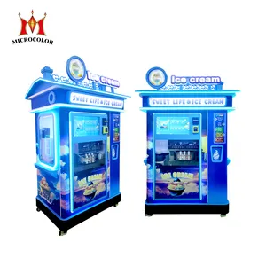 Self-Service Smart Automatic 3 Flavours Soft Serve Ice Cream Machine 24 Hour Robotic Ice Cream Vending Machine For Business