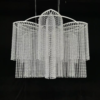 Lustre suspendu en acrylique et perles de cristal Mank pour mariage, décoration de plafond circulaire détachable pour événements de mariage