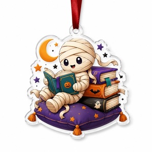 Pendentifs décoratifs modernes en acrylique imprimé UV pour Halloween - Jack-o'-Lantern et chapeau de sorcier - Accessoires de cadeaux de fêtes DIY - Product Image 2