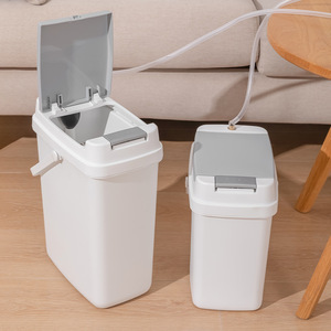 Tea Dregs <b>Bucket</b> <b>Plastic</b> Rectangular With Lid For Tea Ceremony Trash Can White Gray Light Brown Dark Brown - Product Image 3