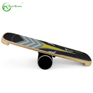 Zhensheng, venta al por mayor, entrenador de estabilidad personalizado, Fitness, Yoga, tabla de equilibrio de madera con rodillo - Product Image 1