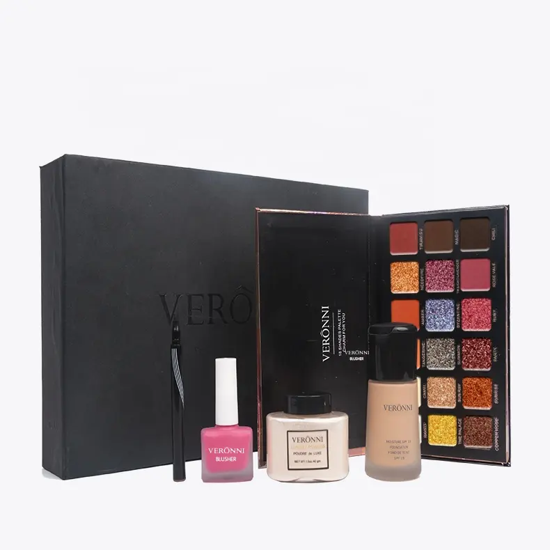 5 kits Professional Complete Aluminum Makeup Kit Beauty Cosmetic Gift Box face blusher eyeshadow Make Up Vanity Set