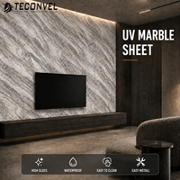 Panneau décoratif UV avec aspect et finition marbre contemporains pour projets de murs de hall d'hôtel et de réception, vente en gros d'usine