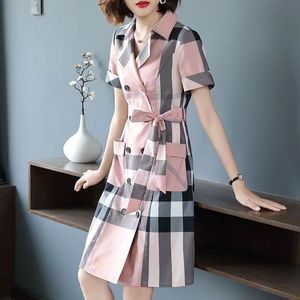 Hot Sale Women V Neck Loose a Line Midi <strong>Dress</strong> Short Sleeve Elegant Casual Daily Wear OEM Wholesale - Product Image 2
