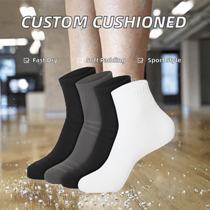 Custom Cushioned Ankle Sports Socks for Men and Women Cotton Nylon Spandex Knitted Quick Dry <b>No</b> <b>Show</b> Socks - Product Image 2
