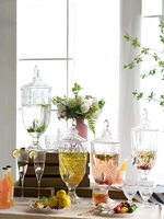 Distributeur de jus réfrigéré Caterina 5L en verre pour eau et boissons – Bouteille en verre pour jus et boissons