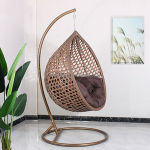 Hanging <b>Chair</b> With <b>Round</b> Frame Rattan Hanging Egg Garden Rattan Swing <b>Chair</b> - Product Image 5