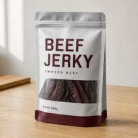 Sachet Doypack refermable personnalisé à fermeture éclair, finition mate, haute qualité pour BOPP/AL/PE, pour aliments pour animaux, friandises pour chiens, collations pour chats, avec encoche de déchirement et poignée de suspension