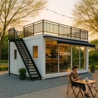 Restaurant modulaire en conteneur maritime, bar de rue portable, café, maison préfabriquée en acier pour l'extérieur