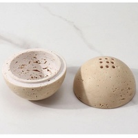 SAIDKOCC D10.5cm travertin naturel neuf trous aromathérapie diffuseur brûleur d'encens maison décorative ronde petit poêle en marbre