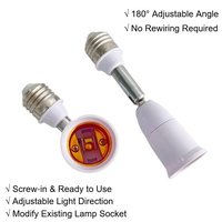 Adaptateur d'extension universel pour douille d'ampoule E27 vers E27, support de lampe flexible et réglable à 180 degrés