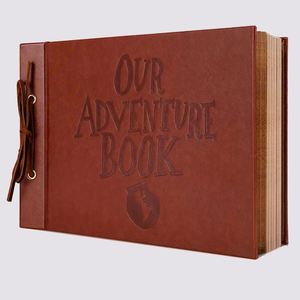 Photo Embossed Logo A3 Spiral Leather Address <b>Book</b> Our Adventure Handmade Loose-<b>leaf</b> Souvenir Gift - Product Image 1