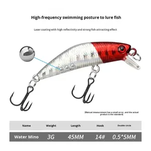 Señuelo de Pesca SWORDFISH para Salmón y Zander, Micro Minnow Suspendido de 4.5cm/2.8g, Cebo Duro de ABS, Hundimiento Lento, Largo Alcance para Lago/Río/Cuenca - Product Image 2