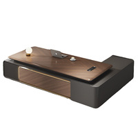 Bureau de direction en forme de L en bois avec armoire latérale de rangement, durable, écologique, moderne, minimaliste, luxe léger, haut de gamme