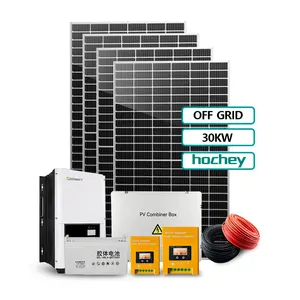 Hochey đầy đủ hoàn chỉnh tắt hệ thống năng lượng mặt trời lưới điện gia dụng 30Kw 35kw 40kw 42kw 46kw 48kw hệ thống bảng điều khiển năng lượng mặt trời cho điện