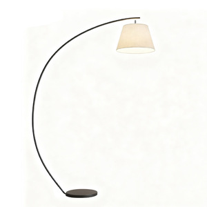 Scandinavian <b>Floor</b> Lamp Metal Body Off White Shade Adjustable Height Led Light Source For Living Room <b>Sofa</b> Side Decor - Product Image 5