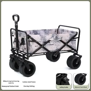 Carrito de Compras Plegable Portátil Todoterreno Grande de Acero Inoxidable OEM con Ruedas Tipo <span class=keywords><strong>Hummer</strong></span> para Campistas - Product Image 3