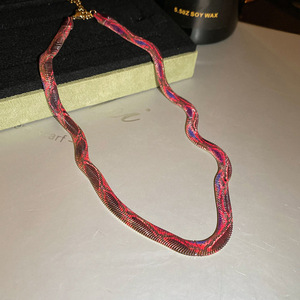 Kalung Pola Bentuk Ular Trendi Rantai Tulang Selangka Aksesori <span class=keywords><strong>Retro</strong></span> Unik yang Dipersonalisasi - Product Image 6