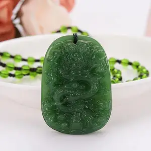 Trendy Artificial Jadeite Chinês Zodíaco Dragão Floral Animais Pingente de Homens E Mulheres Jóias Jade Atacado