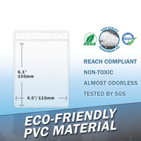 Porte-badge en plastique transparent étanche refermable avec fermeture éclair PVC carte d'identité verticale transparente porte-badge nominatif