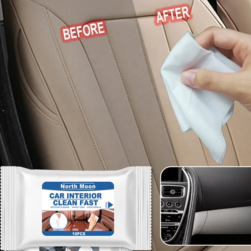 North moon 10pcs carro interior cleaner kit couro interior manchas óleo removendo limpeza profunda portátil carro mais limpo produtos