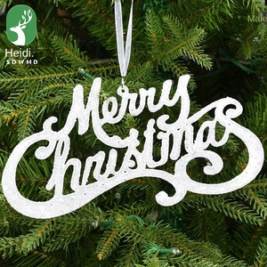 Creative Christmas Glitter Plastic <b>Letter</b> Plate for Home Christmas Tree Shopping Mall Windows Party Venue Decorations - Product Image 3