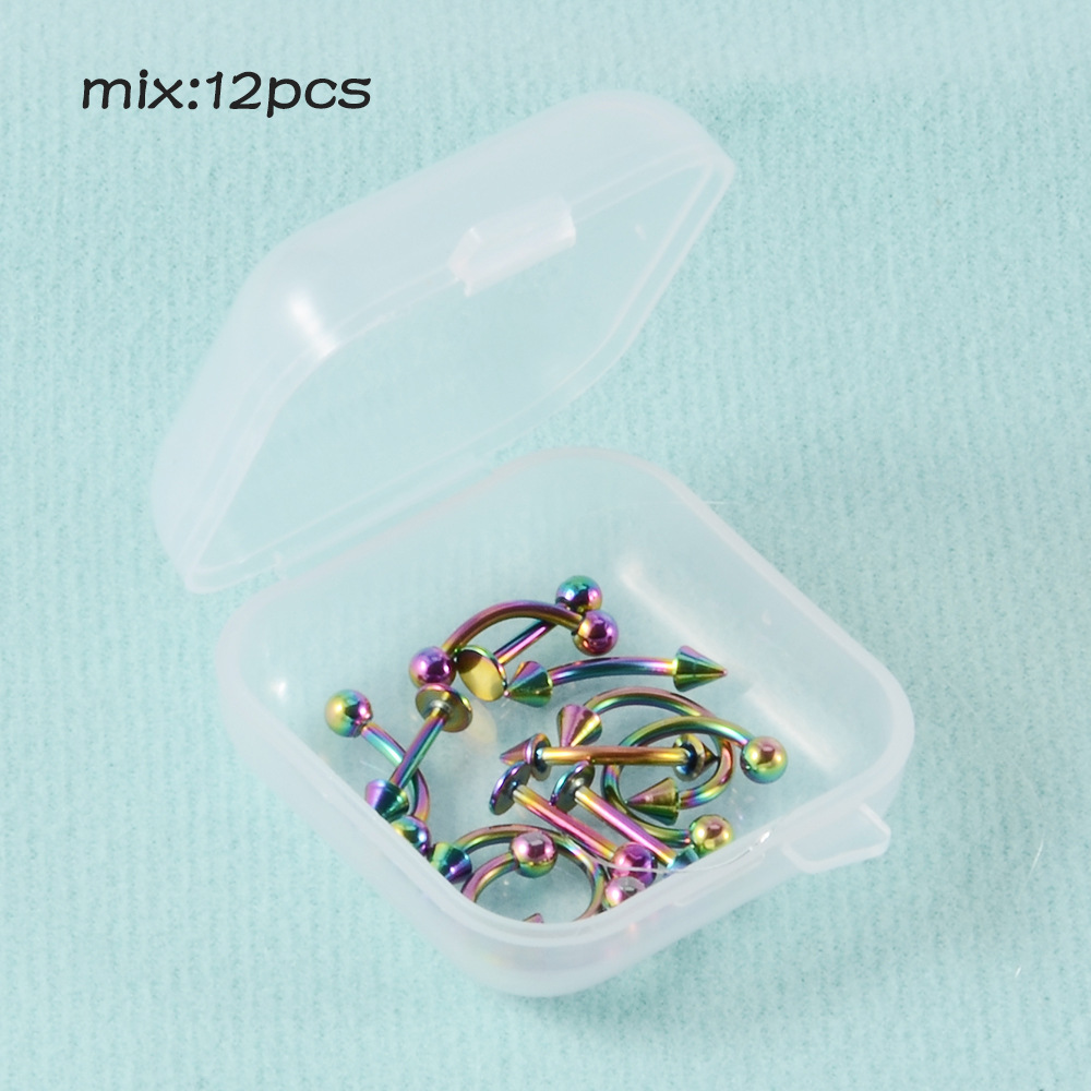12pcs Set Stainless Steel Lip Nail Eyebrow Stud Horse Hoof-nose Ring C-shaped  Lip Ring Ear Bone Jewelry| Alibaba.com