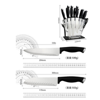 Vente à chaud Nouveau design Ensemble de 17 blocs de couteaux de cuisine en acier inoxydable au carbone de haute qualité avec aiguiseur Ensemble de couteaux avec bloc