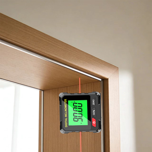 Máy đo góc kỹ thuật số có thể sạc lại với tia laser đỏ kép / Máy đo độ nghiêng kỹ thuật số từ tính bốn mặt / Vỏ nhựa / OEM ODM - Product Image 6