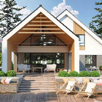 Villa de luxe modulaire en acier léger, construction préfabriquée pour l'habitation de vacances dans les zones scéniques montagneuses