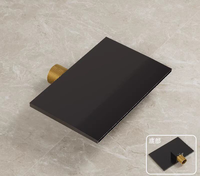 Robinet de baignoire mural cascade HONGDEC noir mat avec bec plat pour rénovation de salle de bain d'hôtel