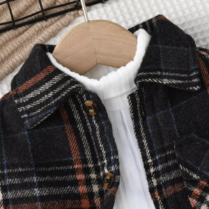 เสื้อผ้า<span class=keywords><strong>เด็ก</strong></span> เสื้อโค้ทกันหนาวลายตารางหมากรุกสำหรับเด็กผู้ชาย ผ้าขนสัตว์ผสมใยสังเคราะห์ บุด้วยขนเป็ด สำหรับ<span class=keywords><strong>เด็ก</strong></span>อายุ 4-7 ปี ระบายอากาศได้ดี - Product Image 3