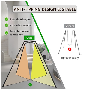 Soporte oscilante para niños Marco de columpios de metal resistente para patio trasero Interior antioxidante y resistencia a todo clima - Product Image 5