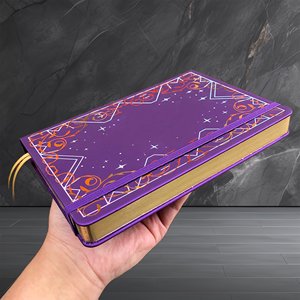 Custom Faux Leather Hardcover Thermal Binding Vintage A5 Dot Grid Journal <b>Notebook</b> with Golden Edges - Product Image 3