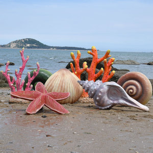Accessoires photographiques sur le thème <span class=keywords><strong>de</strong></span> l'océan, sculpture géante <span class=keywords><strong>de</strong></span> <span class=keywords><strong>tortue</strong></span> en fibre <span class=keywords><strong>de</strong></span> verre, motif d'algues <span class=keywords><strong>de</strong></span> mer, corail, étoile <span class=keywords><strong>de</strong></span> mer, accessoires pour la <span class=keywords><strong>plage</strong></span> - Product Image 5