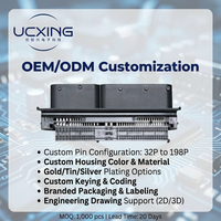 Connecteur ECU 284617-1 à 154 broches, angle droit 90 degrés, pas de 2,5, 3,5, 5,2 mm, PBT UL94 V-0, pour unité de commande moteur, OEM ODM personnalisé