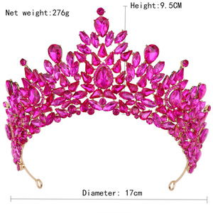 Diadème de cristal, Couronne de mariée, Couronne de princesse, Diadème de Quinceañera, Bandeau de cheveux pour concours de beauté et bal de promo, Ornements et accessoires - Product Image 2