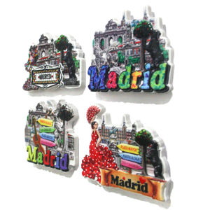 Imán de Refrigerador Personalizado de Resina UV 3D con Diseño de <span class=keywords><strong>Madrid</strong></span>, España, Recuerdo Turístico de España, Imán de Refrigerador con Diseño de Lugares Emblemáticos de <span class=keywords><strong>Madrid</strong></span>, España - Product Image 3