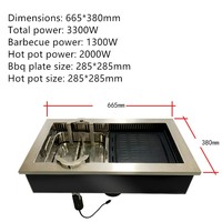 Grill électrique sans fumée coréen infrarouge pour cuisine intérieure, restaurant, table de barbecue et de fondue pour restaurant