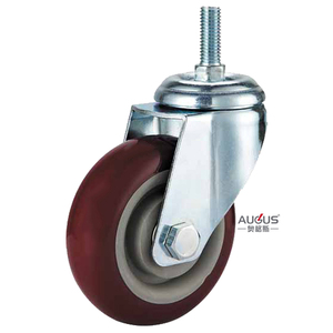 Roulette fixe de <span class=keywords><strong>3</strong></span> po à usage moyen en <span class=keywords><strong>PVC</strong></span> rouge à bande de roulement standard - Product Image 4
