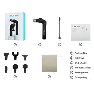 Pistolet de <span class=keywords><strong>massage</strong></span> musculaire portable KiCA <span class=keywords><strong>Evo</strong></span> Fascia Gun 15 kg 3 vitesses 3200 tr/min 6 têtes de <span class=keywords><strong>massage</strong></span> tige d'extension de 9 cm en alliage d'aluminium - Product Image 6