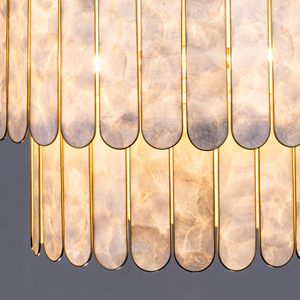 Lámpara de Techo de 5 Luces con Diseño de Conchas Marinas, Color Dorado, Redonda, para Baño, Comedor, Sala de Estar, Dormitorio, Pasillo - Product Image 5