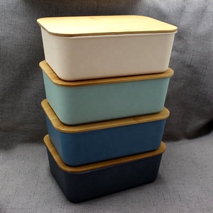 Grande taille en <span class=keywords><strong>fibre</strong></span> <span class=keywords><strong>de</strong></span> <span class=keywords><strong>bambou</strong></span> boîte à <span class=keywords><strong>lunch</strong></span> avec couvercle en <span class=keywords><strong>bambou</strong></span> naturel - Product Image 5